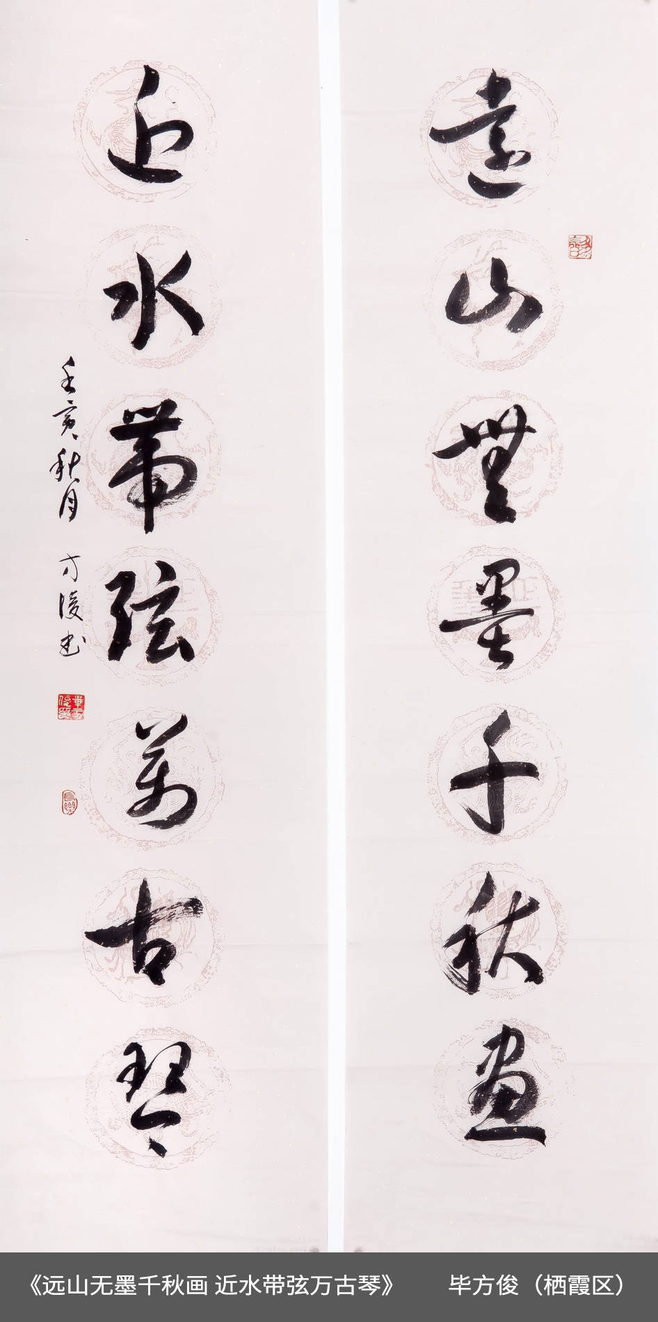 50.栖霞区-毕方俊-书法《远山无墨千秋画 近水带弦万古琴》.jpg