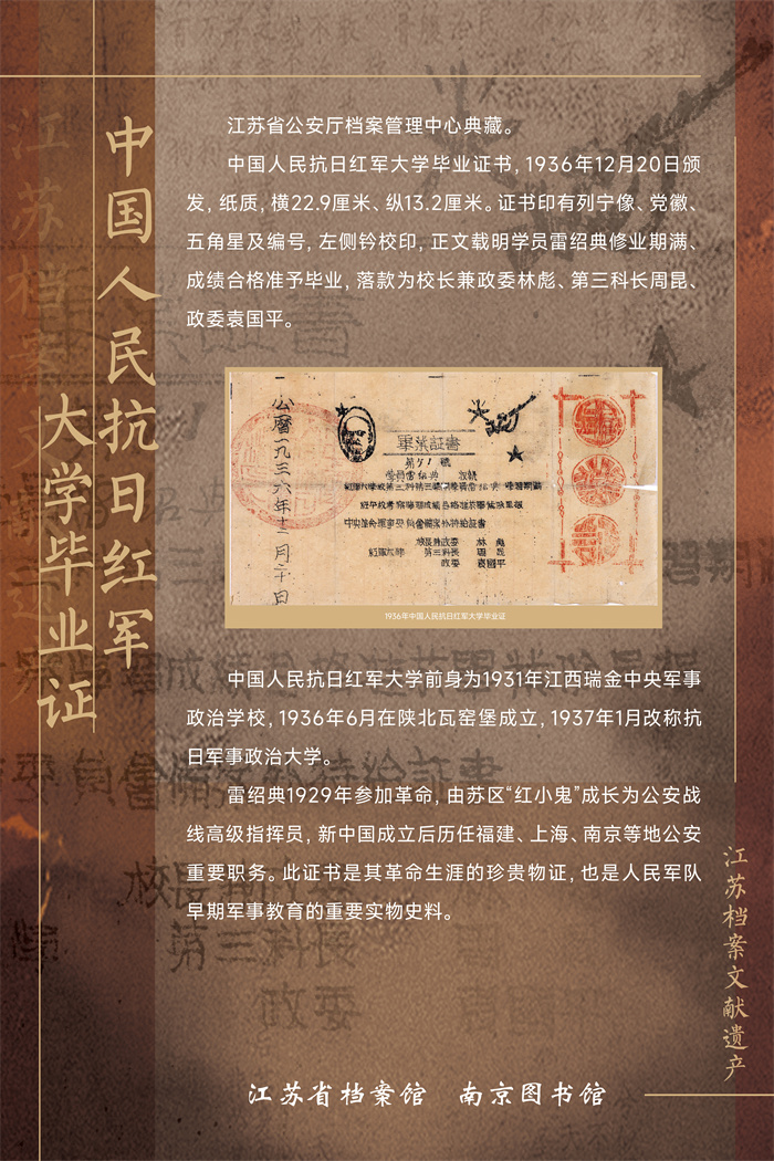 22江苏档案文献遗产—中国人民抗日红军大学毕业证.jpg